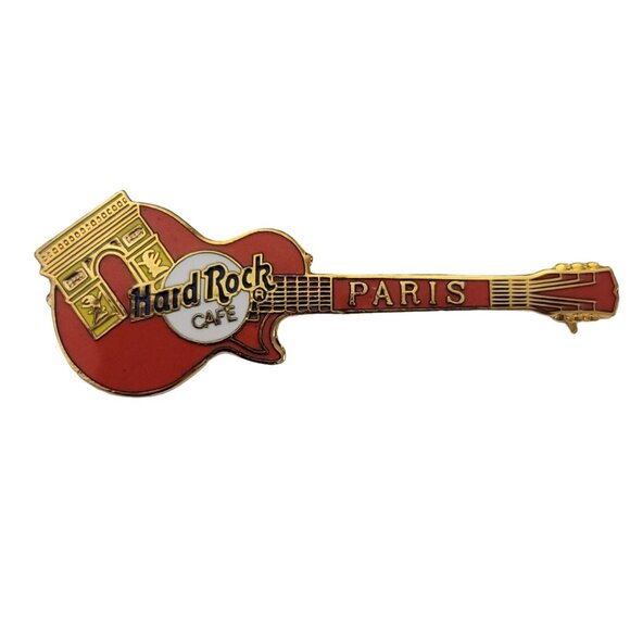 Hard Rock Cafe Paris Arc de Triomphe Red Les Paul Guitar Pin K469 - Picture 2 of 7